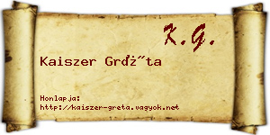 Kaiszer Gréta névjegykártya